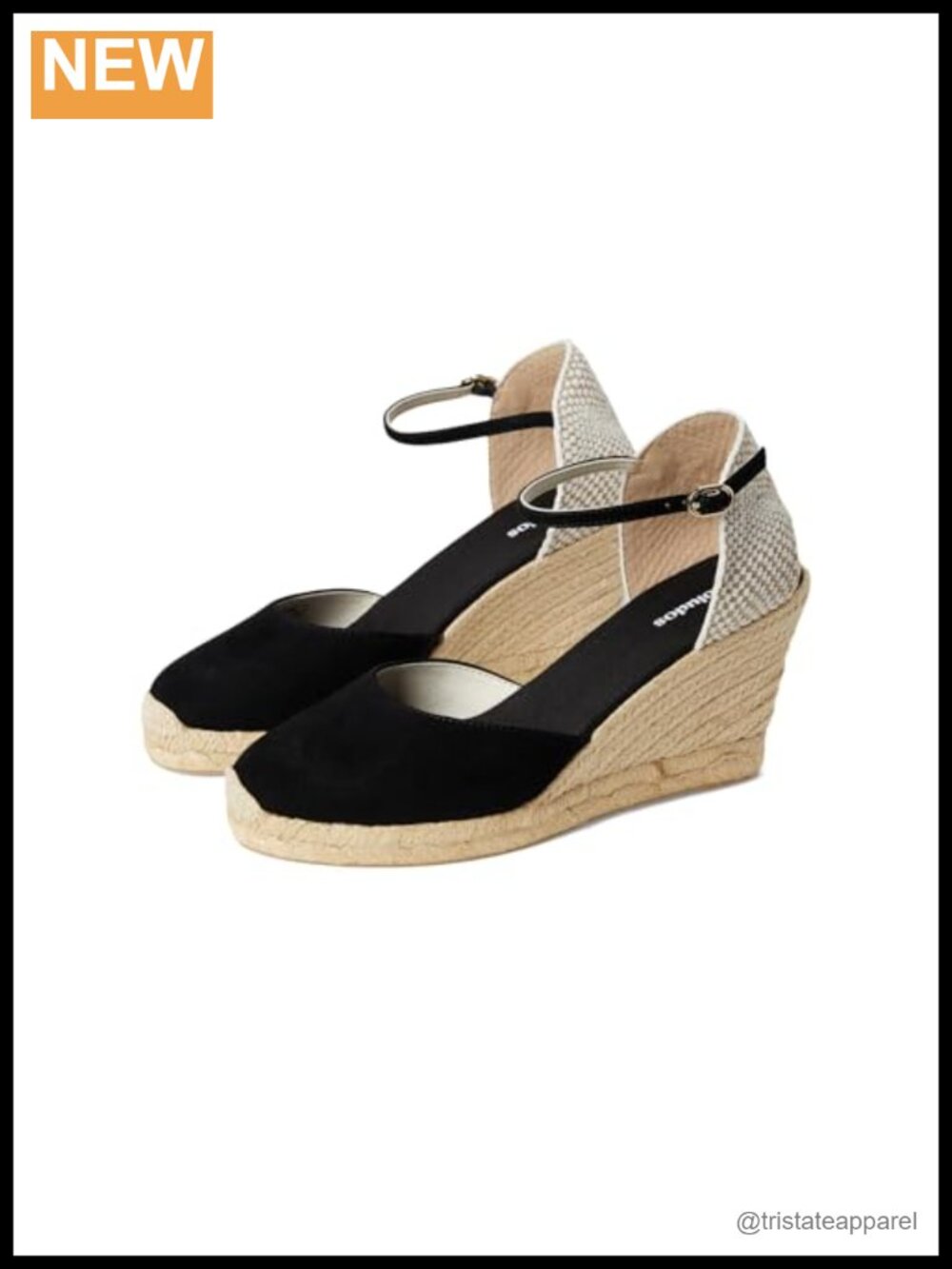 Soludos Marseille Wedge Espadrille Suede Ankle Strap Sandal